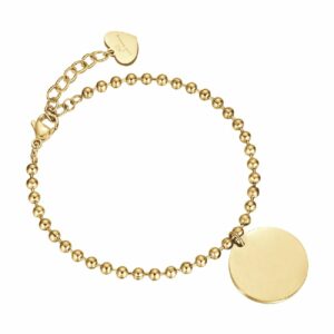 BRACCIALE DONNA PERSONALIZZATO IN ACCIAIO DORATO CON PIASTRA