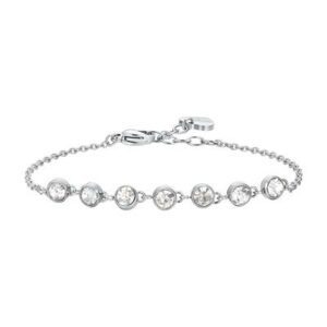 BRACCIALE donna in acciaio cristalli bianchi