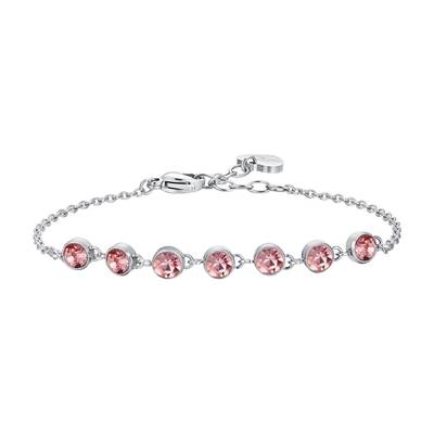 BRACCIALE donna in acciaio cristalli rosa