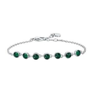 BRACCIALE donna in acciaio cristalli verde