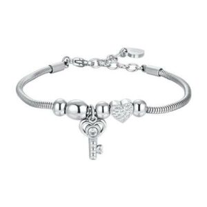 BRACCIALE donna in acciaio chiave e cristalli
