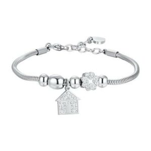 BRACCIALE donna in acciaio casa e cristalli