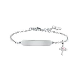 BRACCIALE bambina in acciaio ballerina e piastra