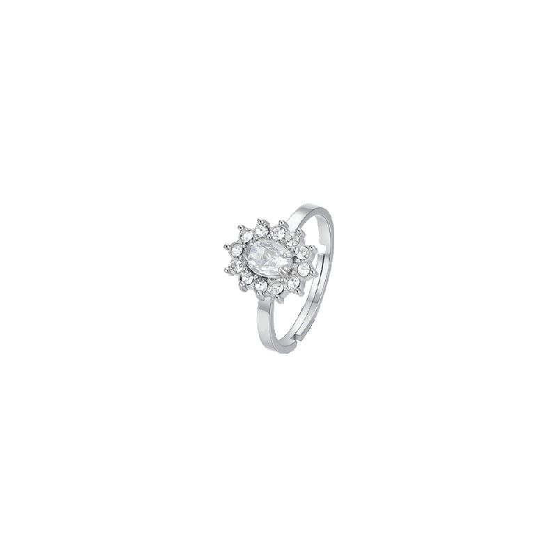 ANELLO DONNA IN ACCIAIO CRISTALLI E ZIRCONE BIANCO