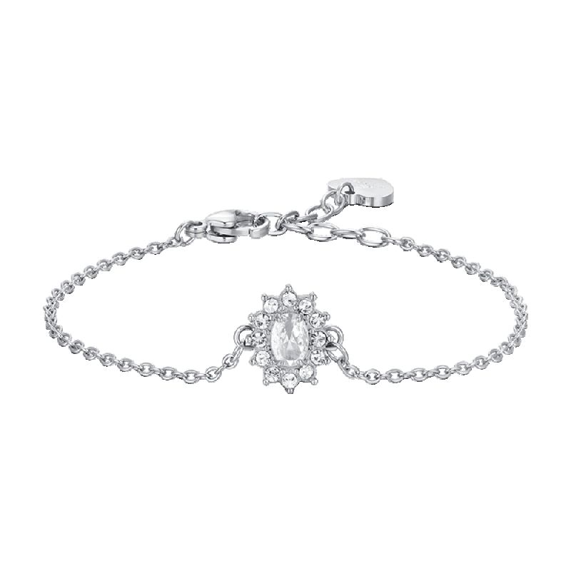 BRACCIALE DONNA IN ACCIAIO CRISTALLI E ZIRCONE BIANCO