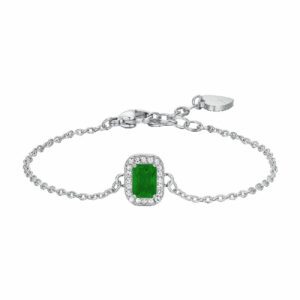 BRACCIALE DONNA IN ACCIAIO CRISTALLI E ZIRCONE VERDE