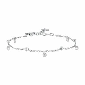 BRACCIALE DONNA IN ACCIAIO CON ZIRCONI BIANCHI