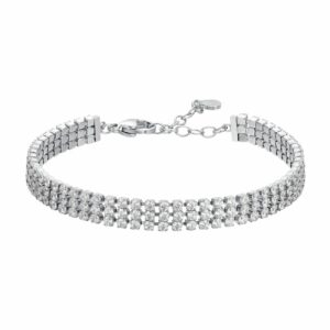 BRACCIALE DONNA TENNIS IN ACCIAIO CON ZIRCONI BIANCHI