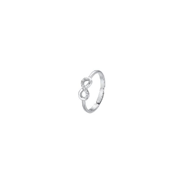 ANELLO DONNA IN ACCIAIO CON INFINITO E ZIRCONI BIANCHI
