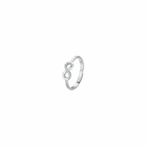 ANELLO DONNA IN ACCIAIO CON INFINITO E ZIRCONI BIANCHI