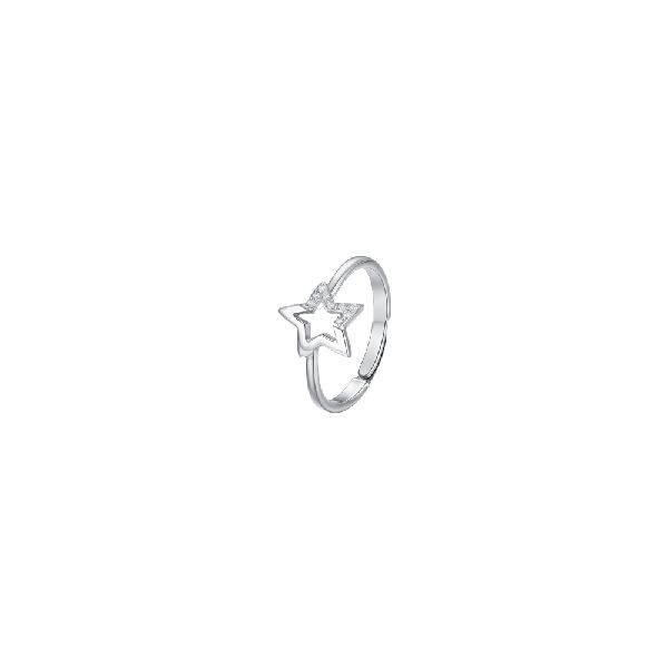 ANELLO DONNA IN ACCIAIO CON STELLA E ZIRCONI BIANCHI