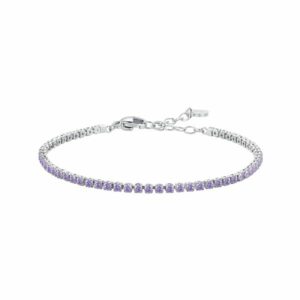 BRACCIALE BAMBINA TENNIS IN ACCIAIO CON ZIRCONI VIOLA