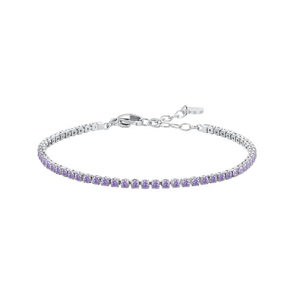 BRACCIALE BAMBINA TENNIS IN ACCIAIO CON ZIRCONI VIOLA