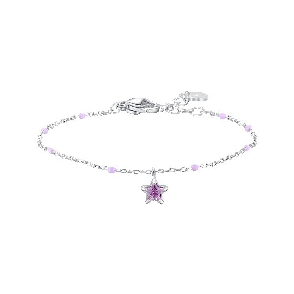 BRACCIALE BAMBINa IN ACCIAIO CON STELLA ZIRCONE VIOLA E PIETRE VIOLA