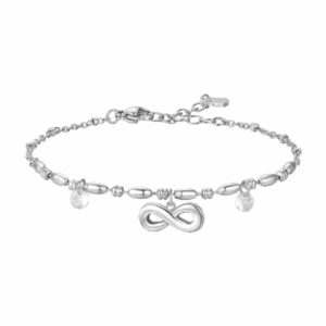 BRACCIALE DONNA IN ACCIAIO CON INFINITO E ZIRCONI BIANCHI