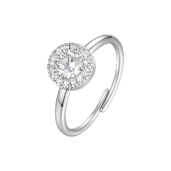 ANELLO DONNA IN ACCIAIO CON ELEMENTO CON ZIRCONI BIANCHI