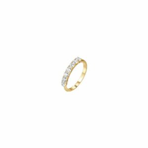 ANELLO DONNA IN ACCIAIO IP GOLD CON ZIRCONI BIANCHI
