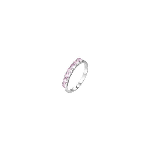 ANELLO DONNA IN ACCIAIO CON ZIRCONI ROSA