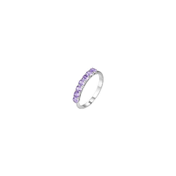 ANELLO DONNA IN ACCIAIO CON ZIRCONI VIOLA