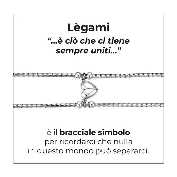 BRACCIALE DONNA E UOMO IN ACCIAIO CON CUORE CALAMITATO