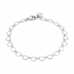 BRACCIALE DONNA IN ACCIAIO CON CUORI