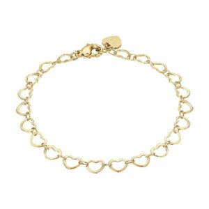 BRACCIALE DONNA IN ACCIAIO IP GOLD CON CUORI
