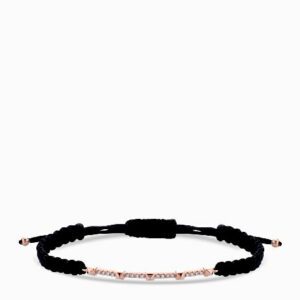 bracciale con laccio e bacchetta in oro rosa di diamanti