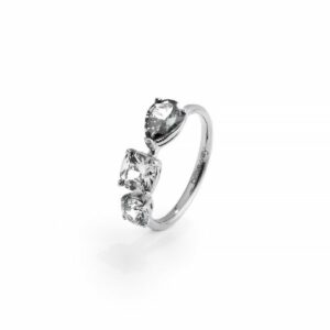 Anello DREAMING in acciaio 316L, con cubic zirconia square, cushion e pear