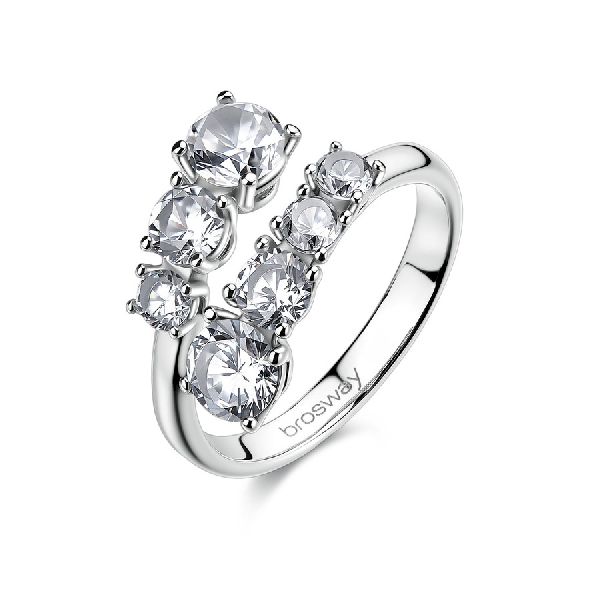 Anello DREAMING in acciaio 316L, con cubic zirconia round e cushion