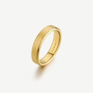 Anello in acciaio 316L e finitura pvd oro 14K.
