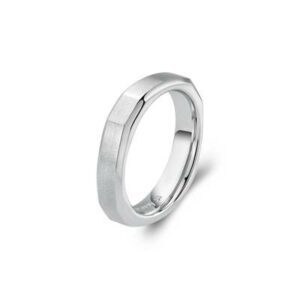 Anello in acciaio 316L lucido e satinato.