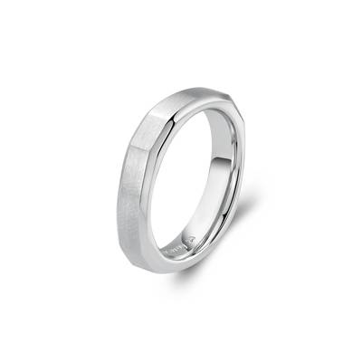 Anello in acciaio 316L lucido e satinato.