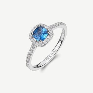 Anello FANCY in argento 925/1000 rodiato, e cubic zirconia sapphire
