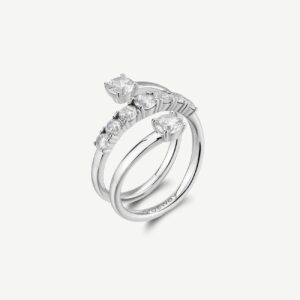 Anello FANCY in argento 925/1000 rodiato, e cubic zirconia white