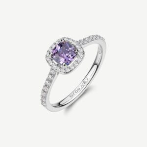 Anello FANCY in argento 925/1000 rodiato, e cubic zirconia amethyst