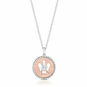 Collana angelo traforato in argento rosato