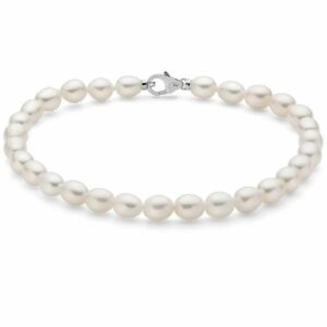 Bracciale Pepite di perle  5-5,5 mm con chiusura in argento