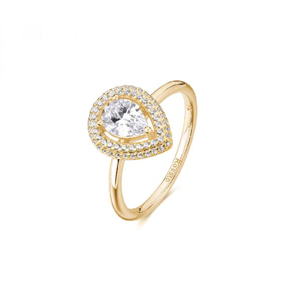 Anello ANNA argento 925/1000, galvanica oro giallo, e cubic zirconia bianchi