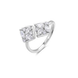 Anello GEMMA in argento 925/1000 rodio, e cubic zirconia white