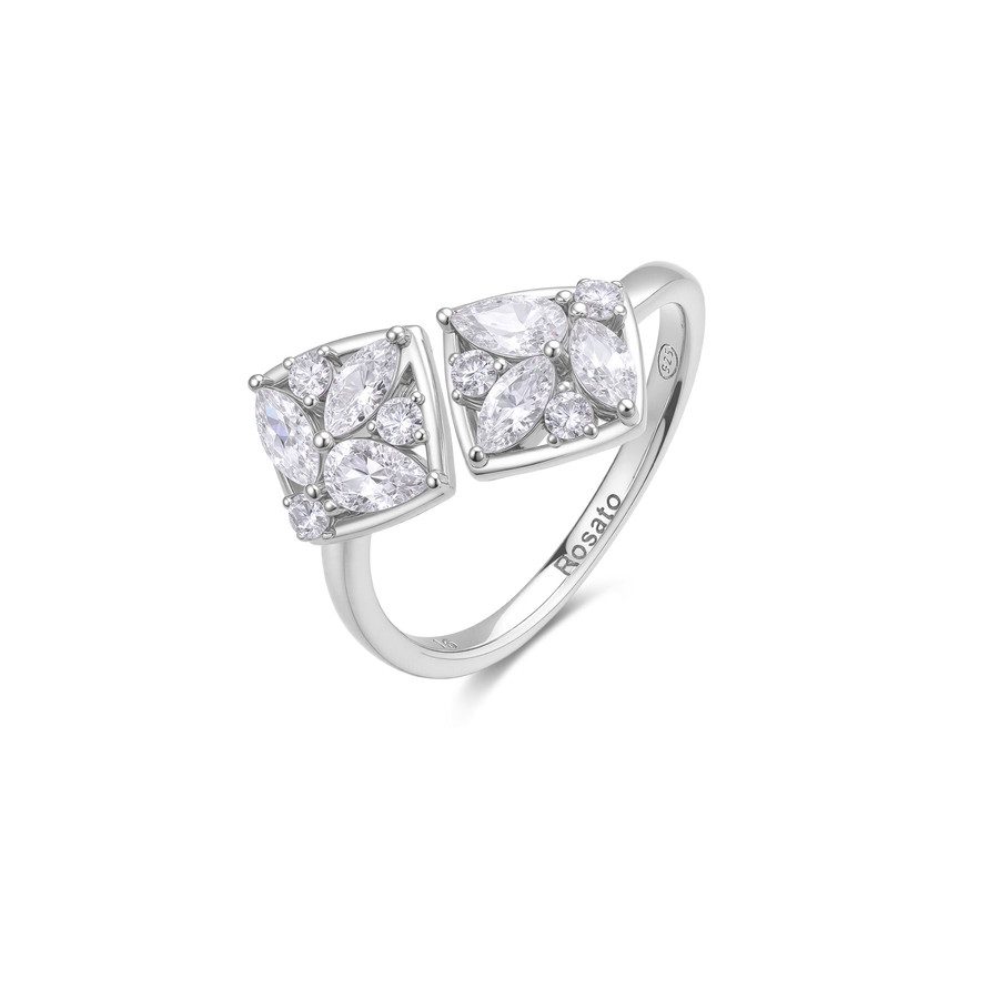 Anello GEMMA in argento 925/1000 rodio, e cubic zirconia white