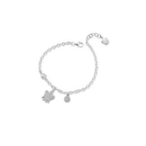Bracciale in argento con angelo e paillettes