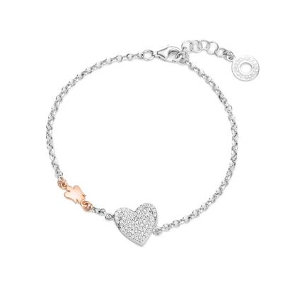 Bracciale con doppio cuore