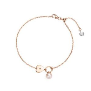 Bracciale in oro rosa con perla e diamante