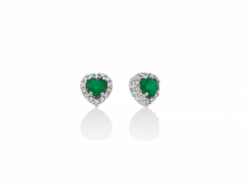 Orecchini con gemma verde