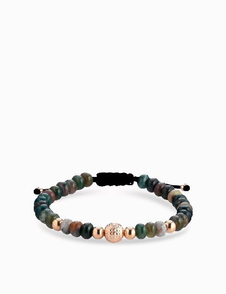 bracciale sfere oro rosa in ematite colorata