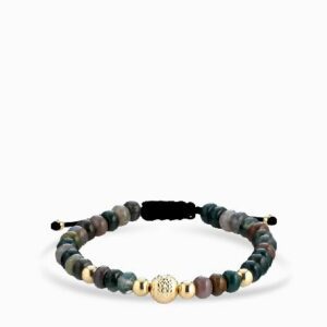 bracciale sfere oro giallo in ematite colorata