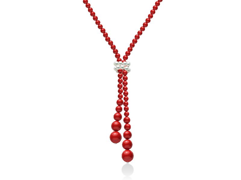 Collana perle rosse