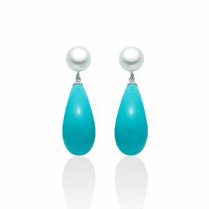 Orecchini bottone corallo turchese
