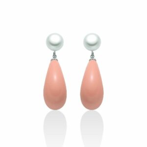 Orecchini bottone corallo rosa