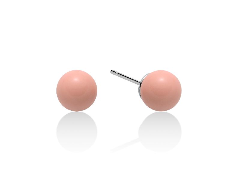 Orecchini corallo rosa - mm. 9